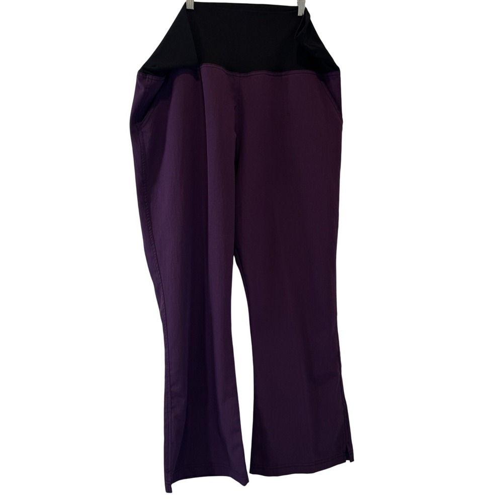 Maternity Scrub Purple Pants Petite‎ Belly Band 2X Pregnancy Comfortable Pockets
